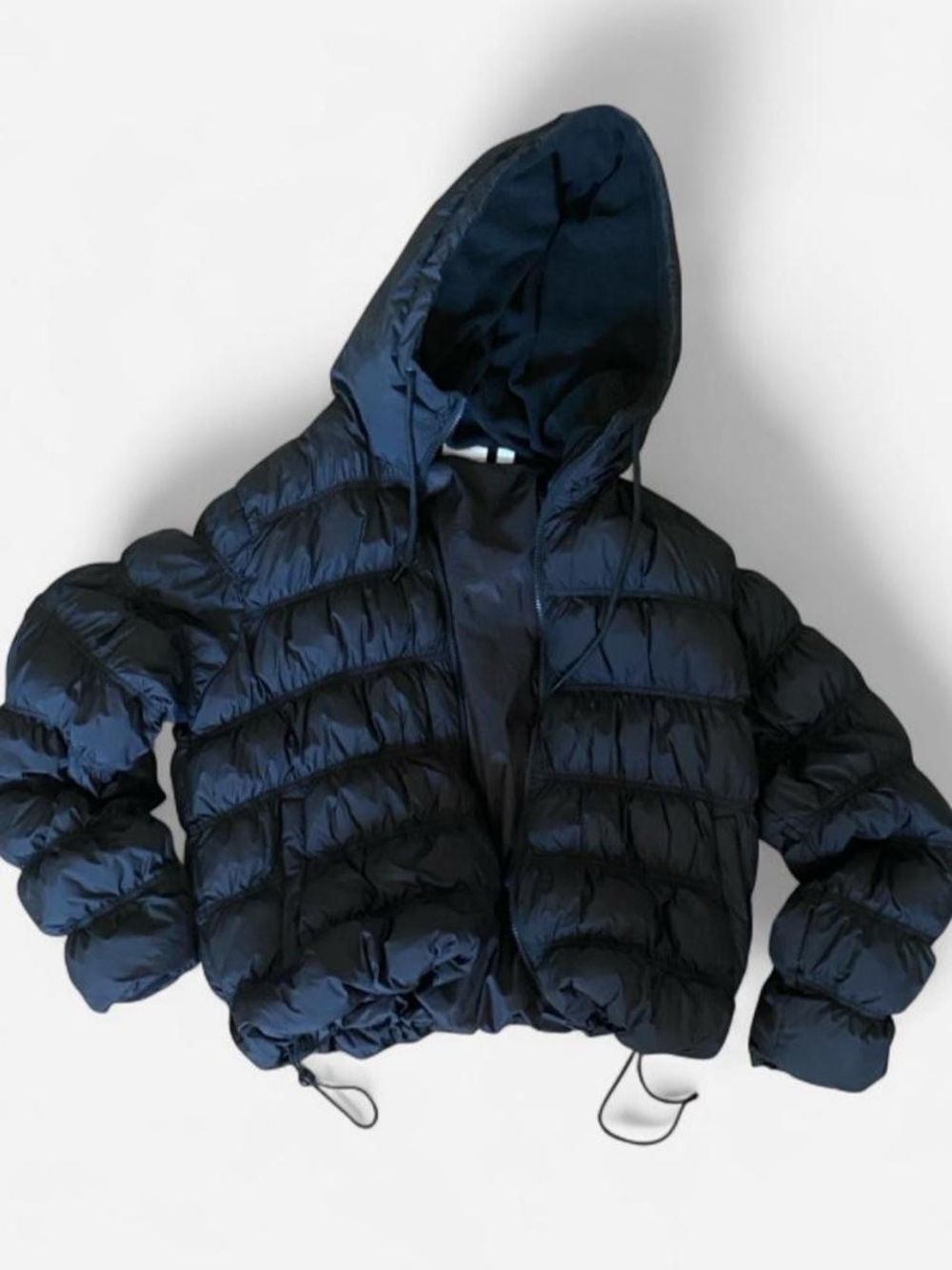 Womenās Zella Black Hooded Puffer Jacket